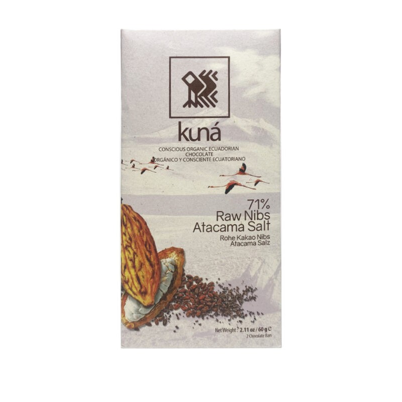 Kuná - Fondente 71% con nibs e chicchi di sale - Ecuador