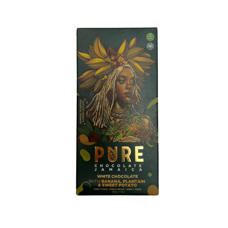 Pure Chocolate - cioccolato bianco con banana, platano, patata dolce, nibs e sale - Jamaica