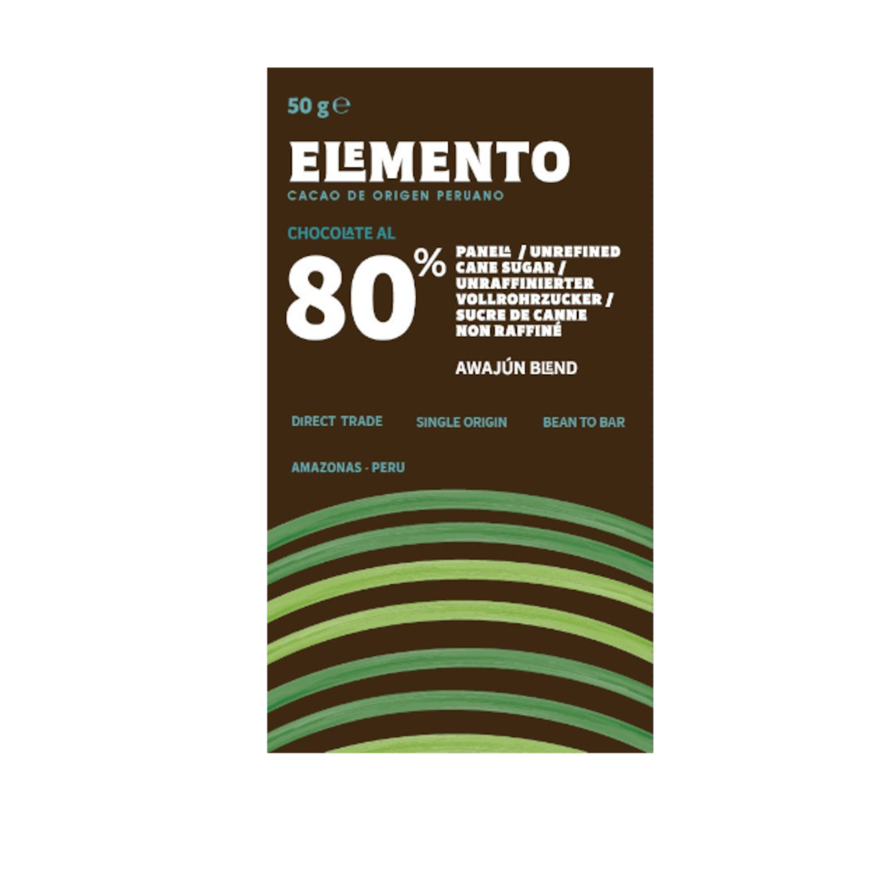Elemento - Fondente 80% Panela - Awajún Blend - Amazonas, Peru