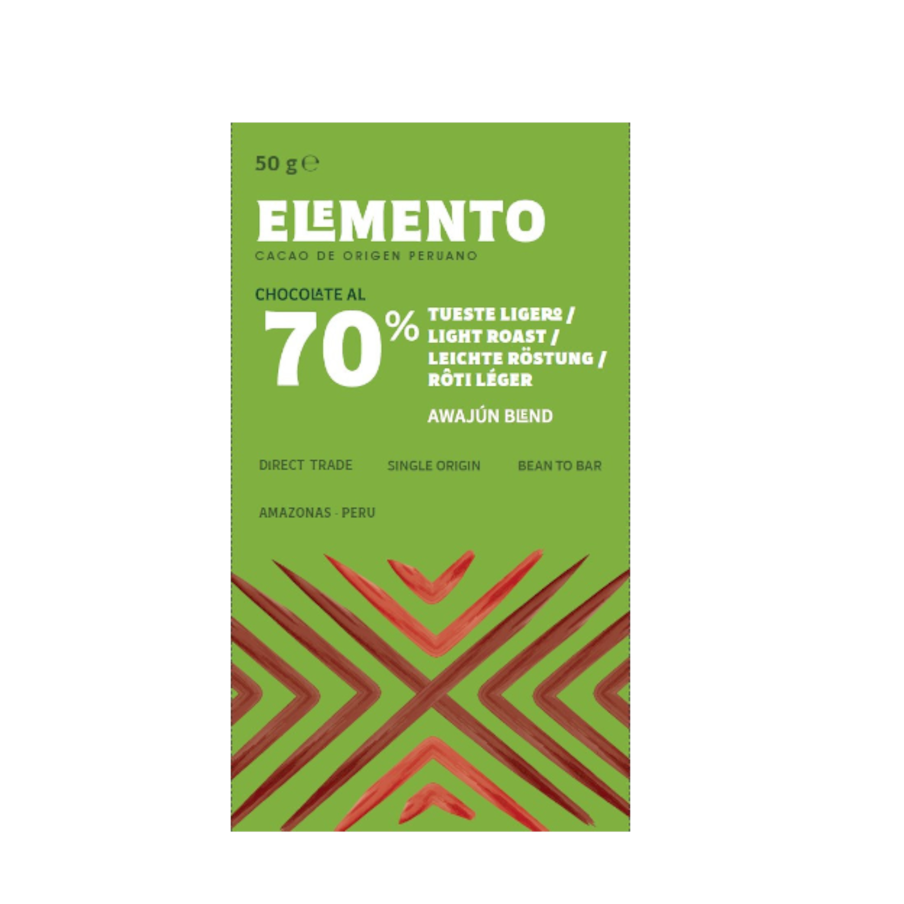 Elemento - Fondente 70% Tostatura leggera - Awajún Blend - Amazonas, Peru