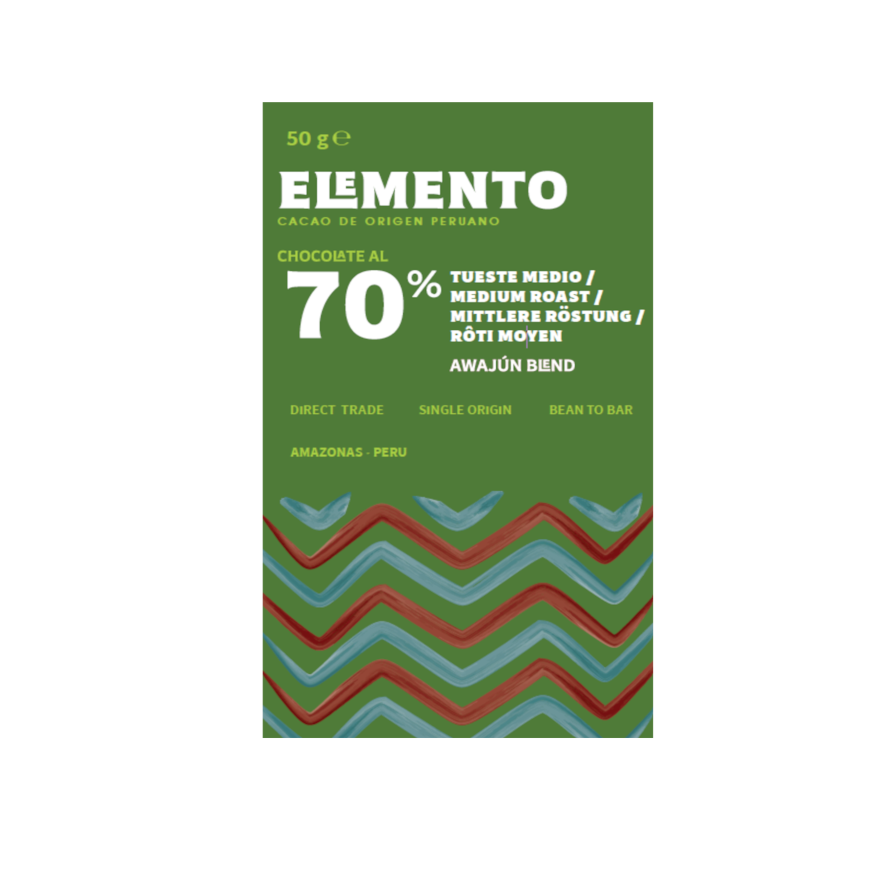 Elemento - Fondente 70% Tostatura media - Awajún Blend - Amazonas, Peru